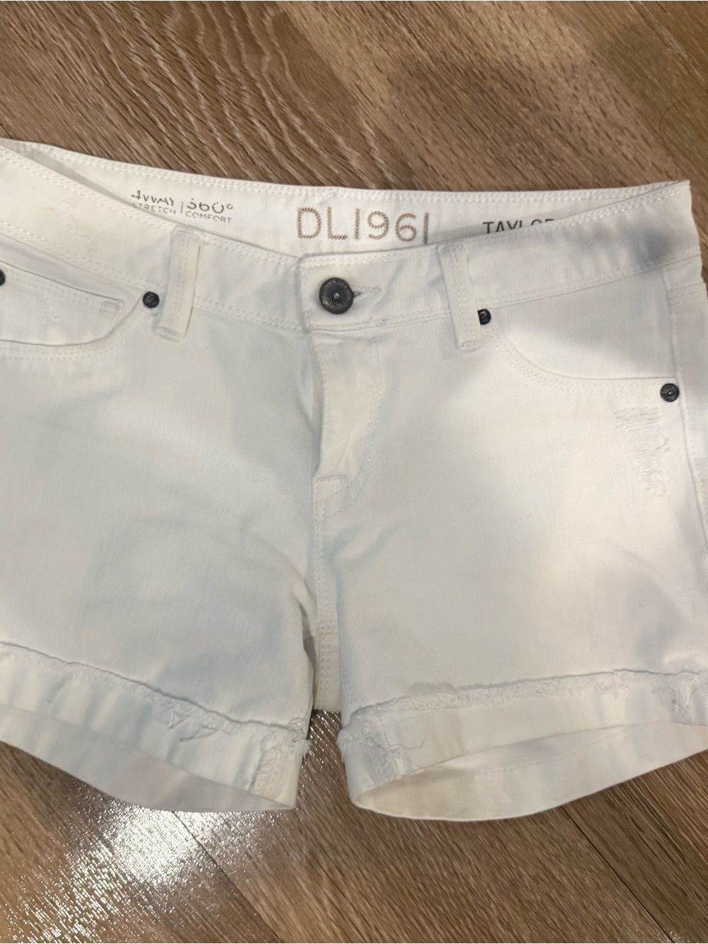 DL1961 White Rolled Hem Denim Shorts for Women